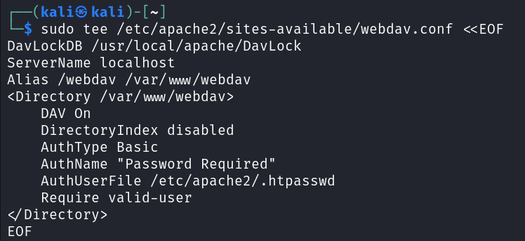 Creating wabdav config file