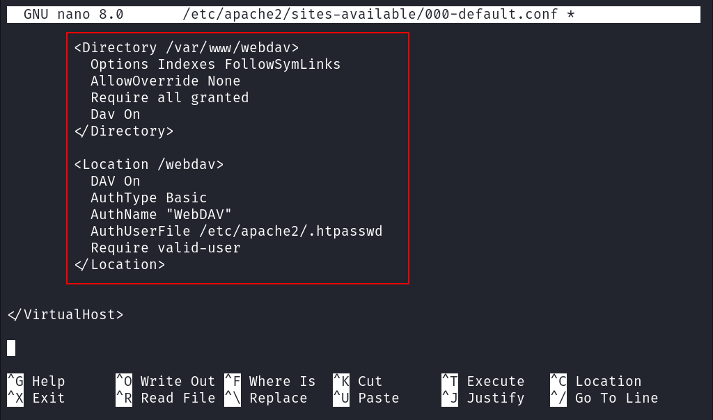 Looking at webdav directory 
