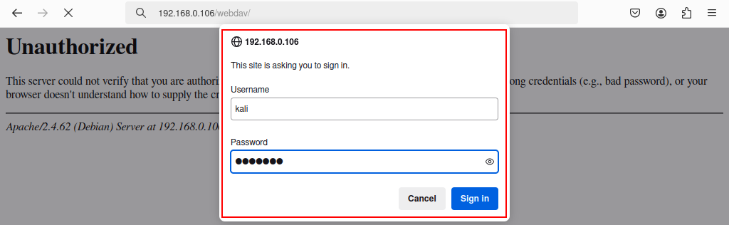 Accessing webdav server