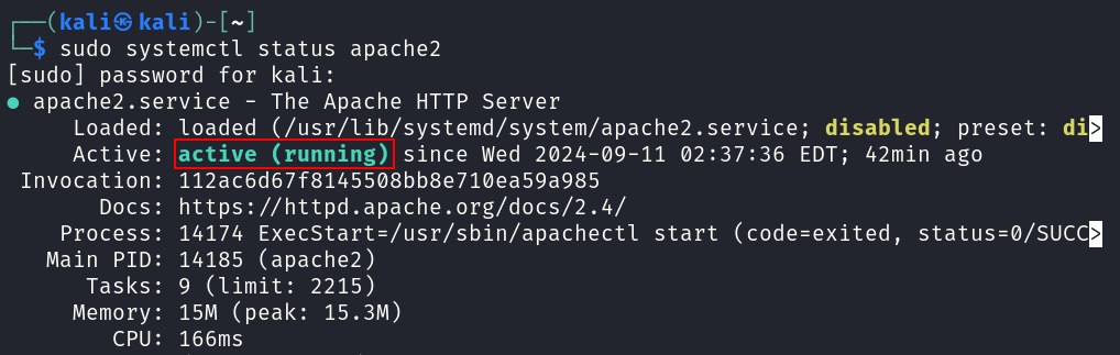 Checking if apache2 works properly