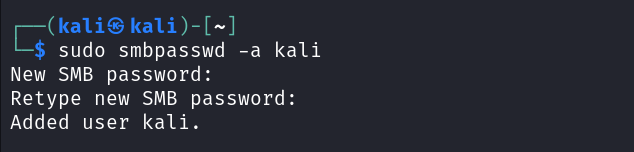 Adding samba user