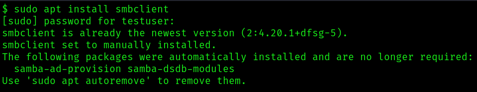Accessing the SMB Server from linux