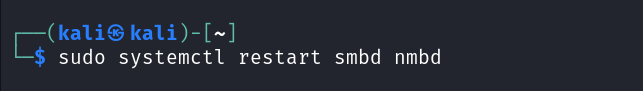 Restarting smb server