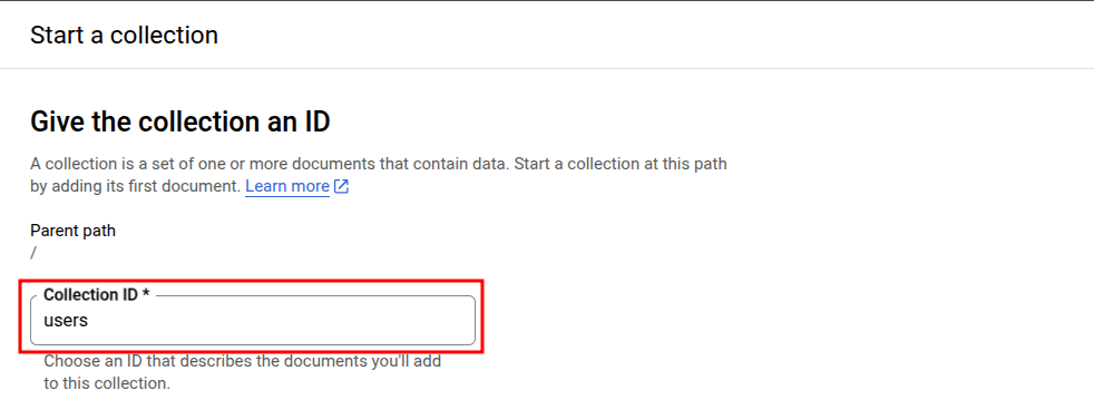 Set the collection ID