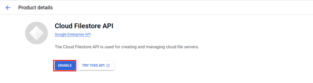 Enable GCP Filestore API