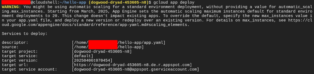 Deploying app engine