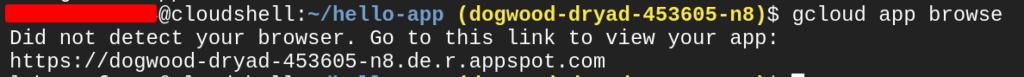Browsing the app engine app