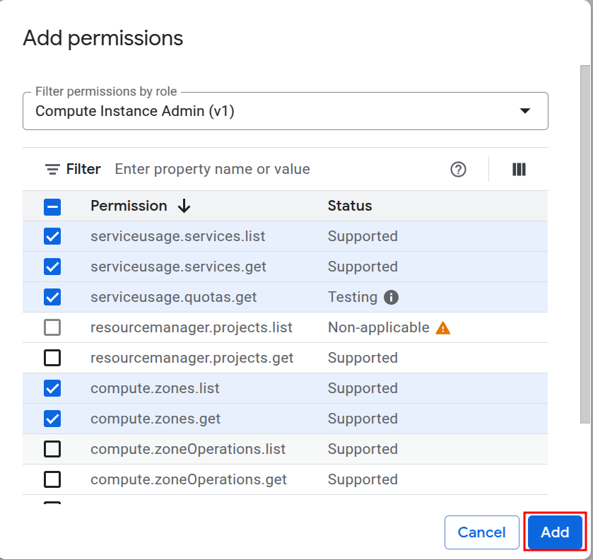 Adding permission