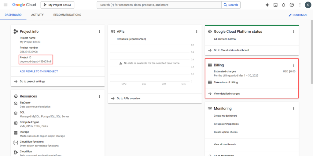 Ensure the billing ID is connected