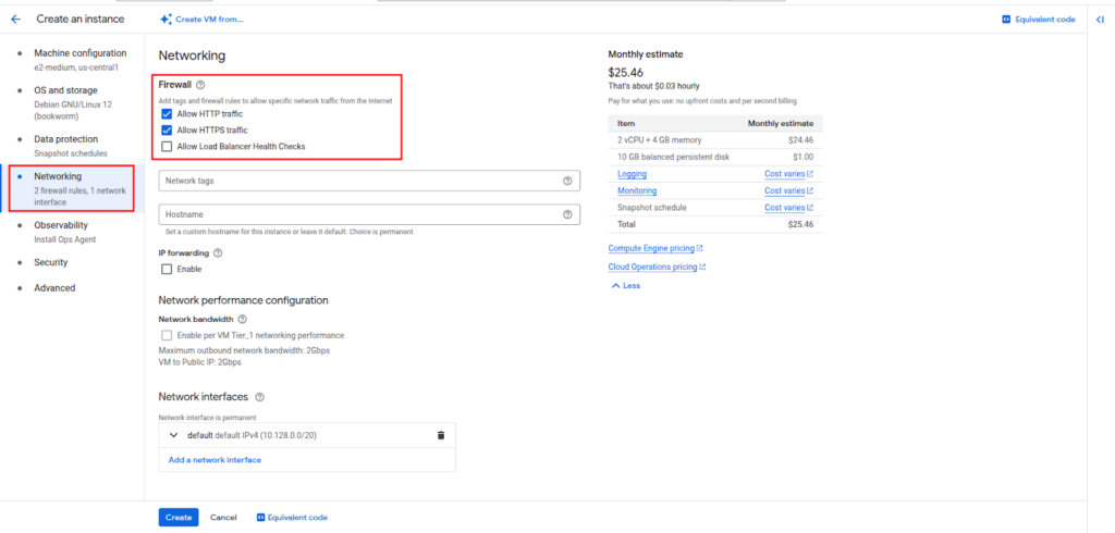 Configure firewall and network