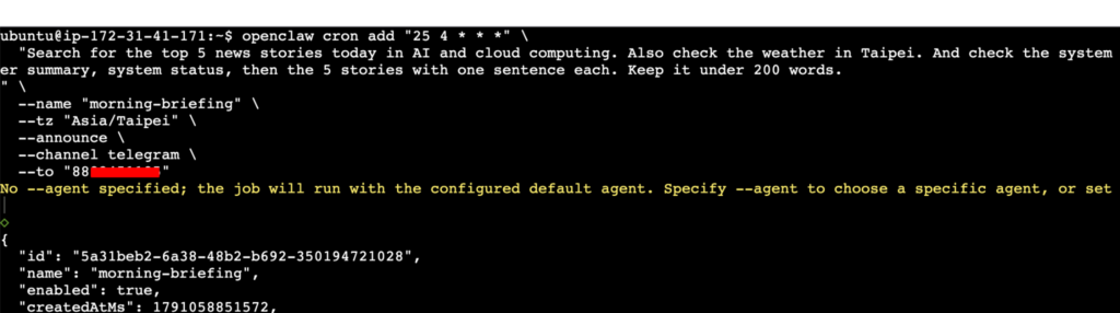 adding cron in openclaw